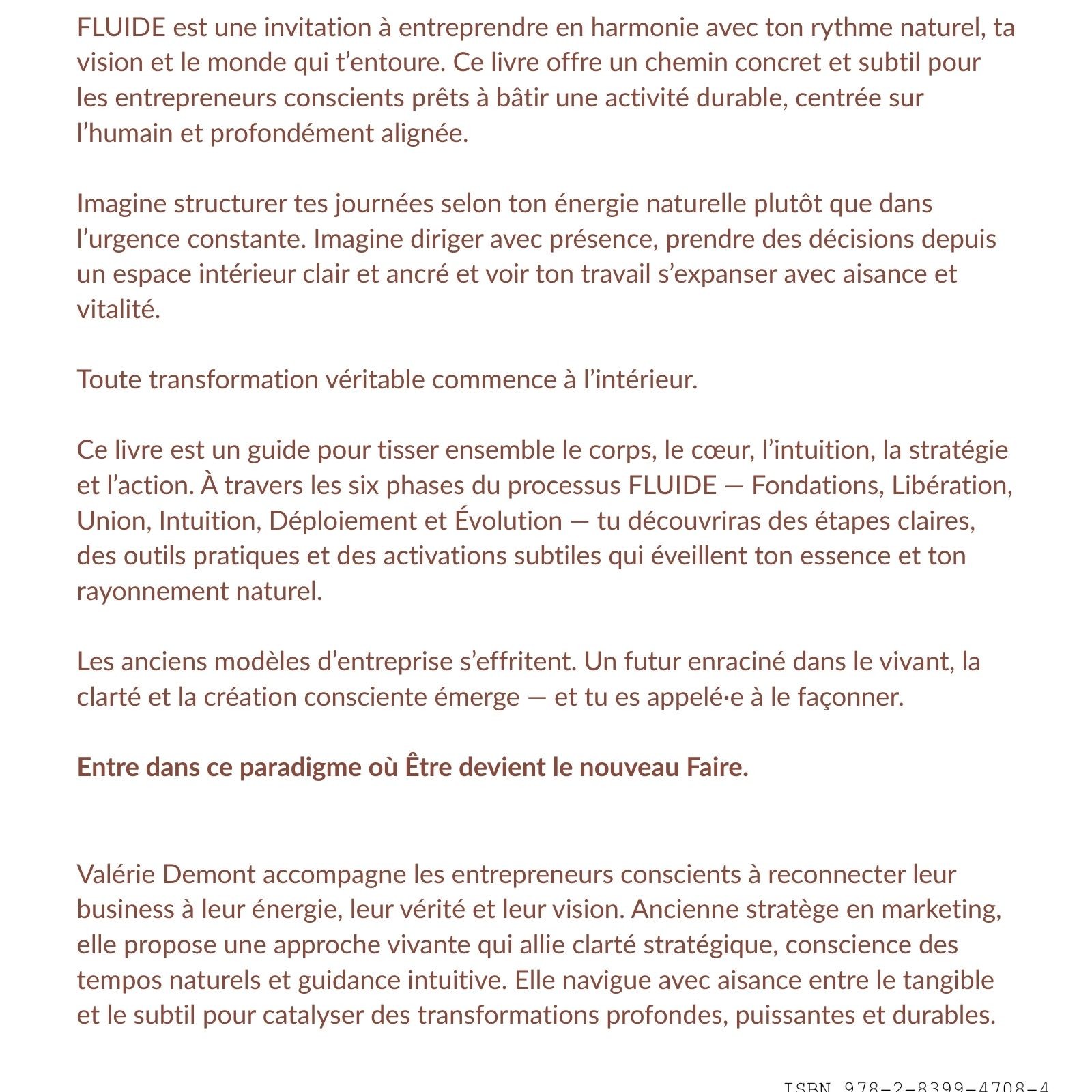 4e couv FLUIDE - ETRE EST LE NOUVEAU FAIRE - valérie demont
