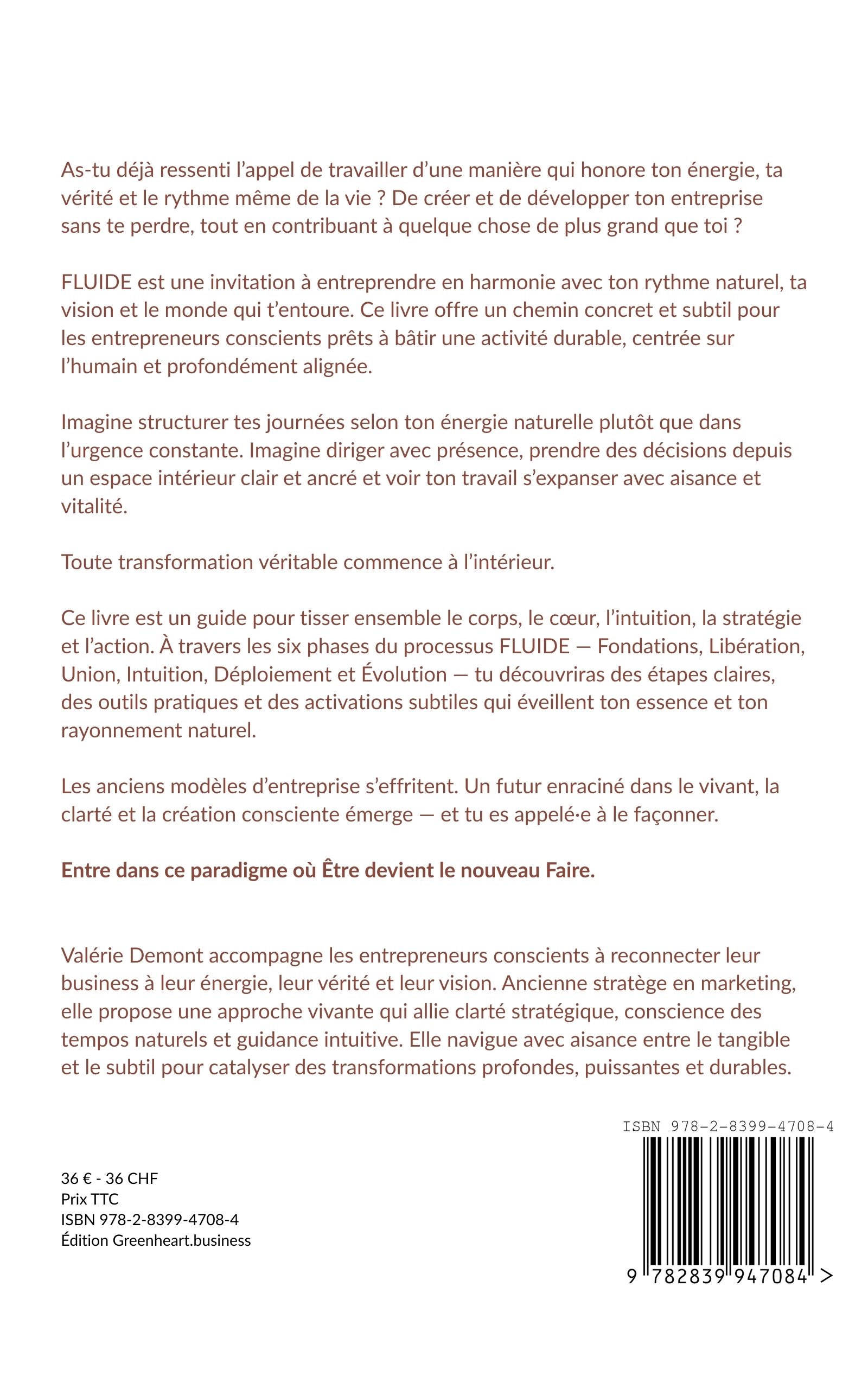 4e couv FLUIDE - ETRE EST LE NOUVEAU FAIRE - valérie demont